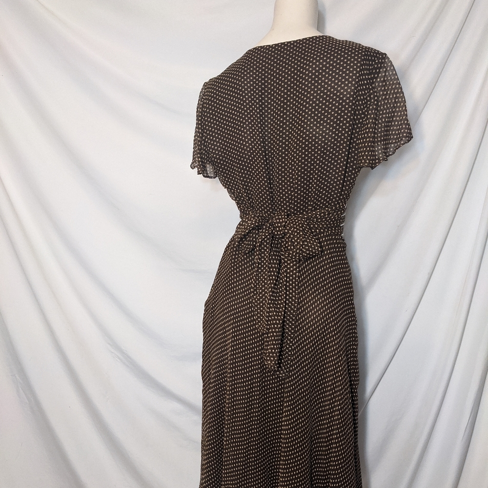 Adrianna Papell | silk polka dot dress | size 6 - Picture 2 of 8